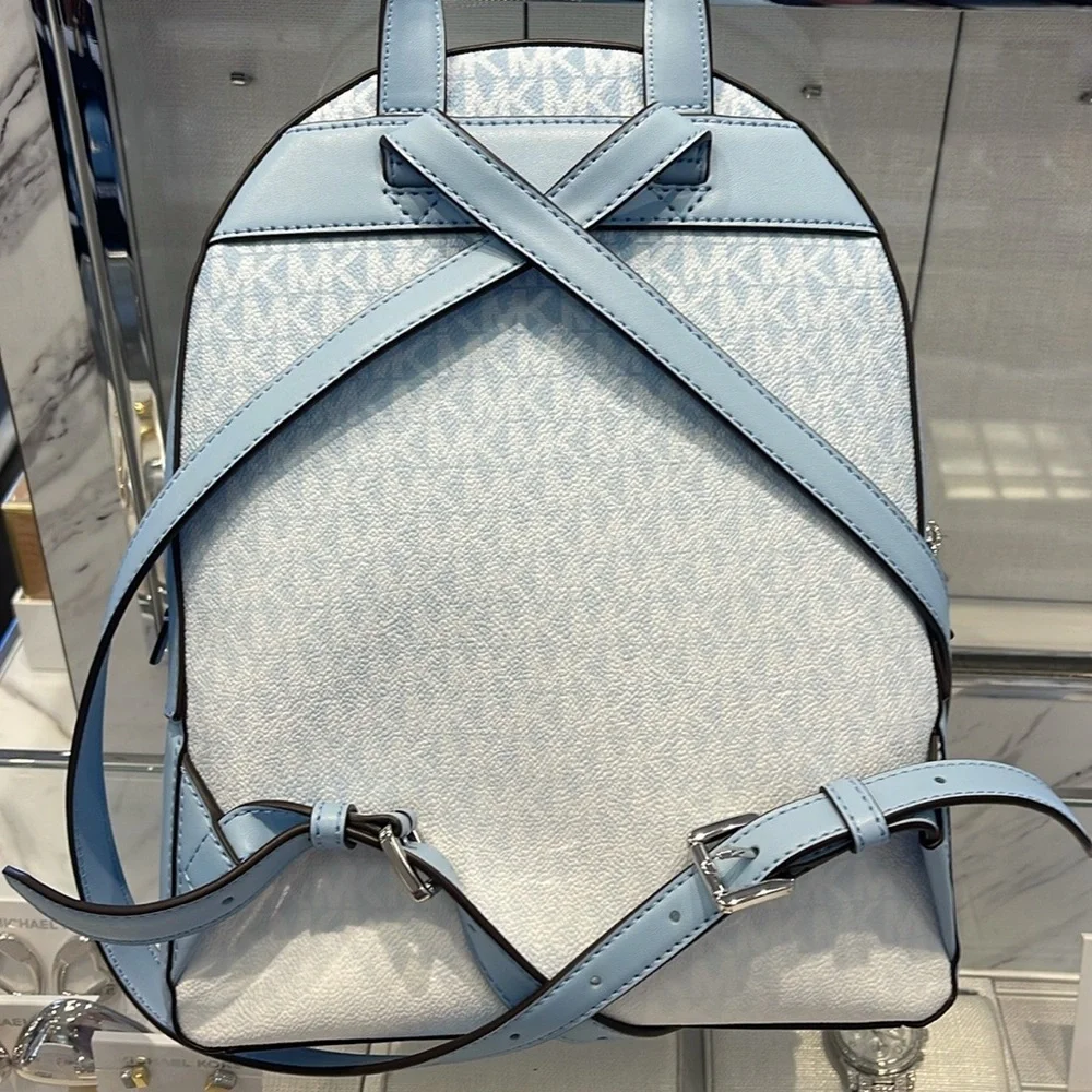MICHAEL KORS Jaycee Medium Ombré Signature Logo Backpack Light Sky NWT